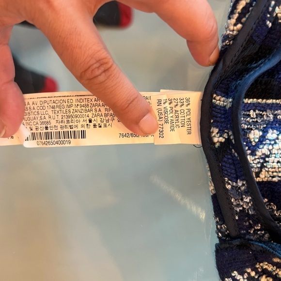 Zara Blue Pattern Mini Skirt - Picture 10 of 14